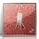 Maximalist Wall Art - Intricate Red Design with Figures | Bold Decor