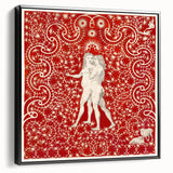 Maximalist Wall Art - Intricate Red Design with Figures | Bold Decor