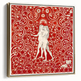 Maximalist Wall Art - Intricate Red Design with Figures | Bold Decor
