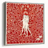 Maximalist Wall Art - Intricate Red Design with Figures | Bold Decor