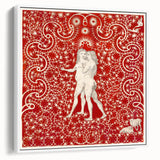 Maximalist Wall Art - Intricate Red Design with Figures | Bold Decor