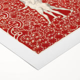 Maximalist Wall Art - Intricate Red Design with Figures | Bold Decor