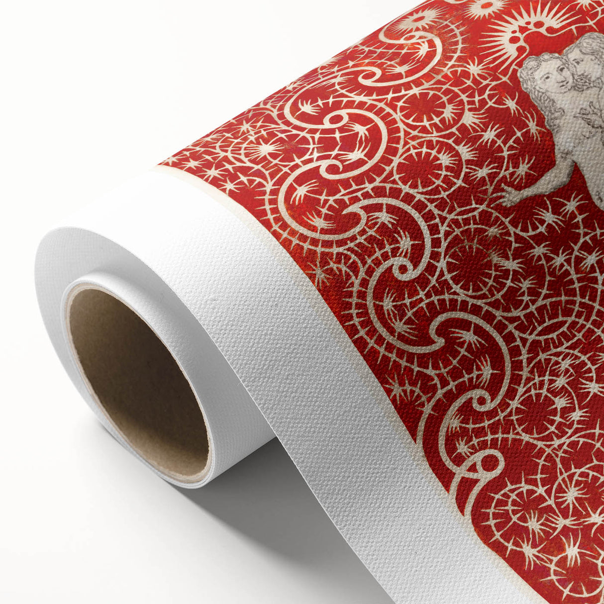 Maximalist Wall Art - Intricate Red Design with Figures | Bold Decor