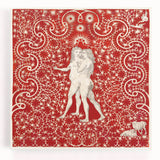 Maximalist Wall Art - Intricate Red Design with Figures | Bold Decor