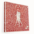 Maximalist Wall Art - Intricate Red Design with Figures | Bold Decor