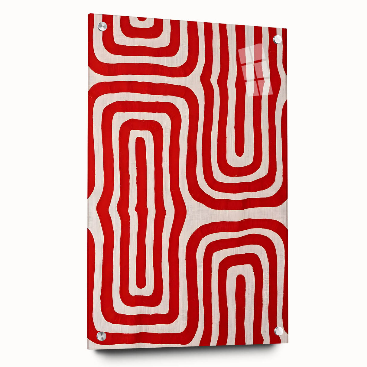 Maximalist Wall Art - Bold Red Geometric Pattern | Modern and Expressive Decor