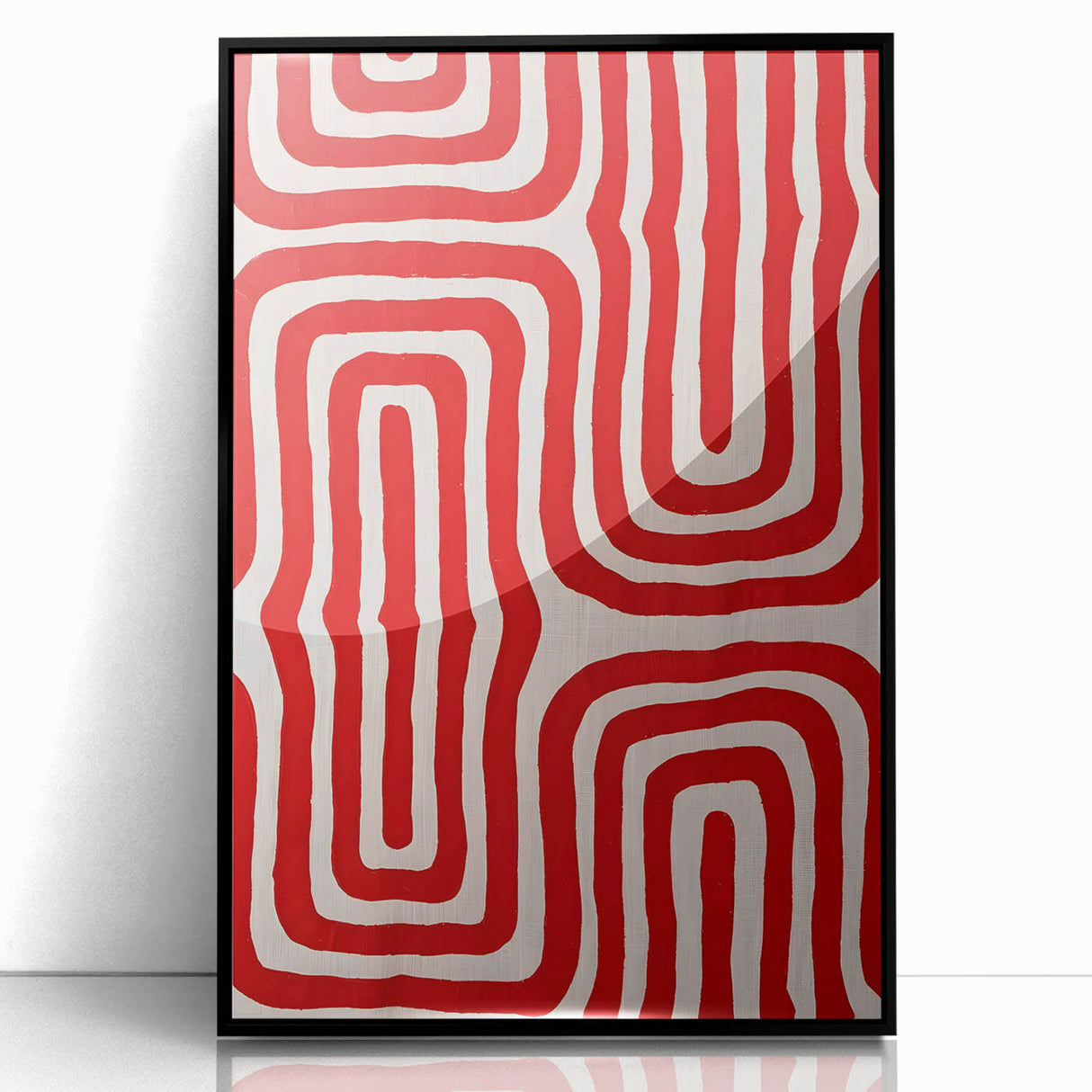 Maximalist Wall Art - Bold Red Geometric Pattern | Modern and Expressive Decor