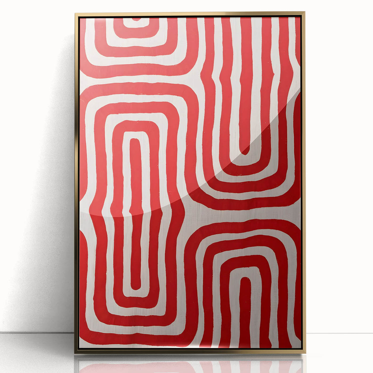 Maximalist Wall Art - Bold Red Geometric Pattern | Modern and Expressive Decor