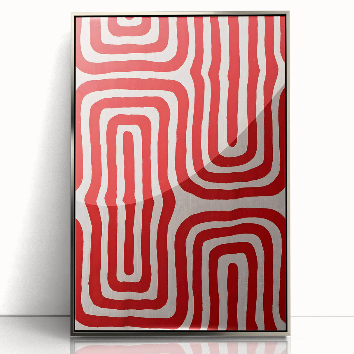 Maximalist Wall Art - Bold Red Geometric Pattern | Modern and Expressive Decor