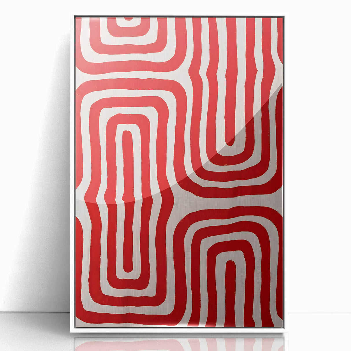 Maximalist Wall Art - Bold Red Geometric Pattern | Modern and Expressive Decor