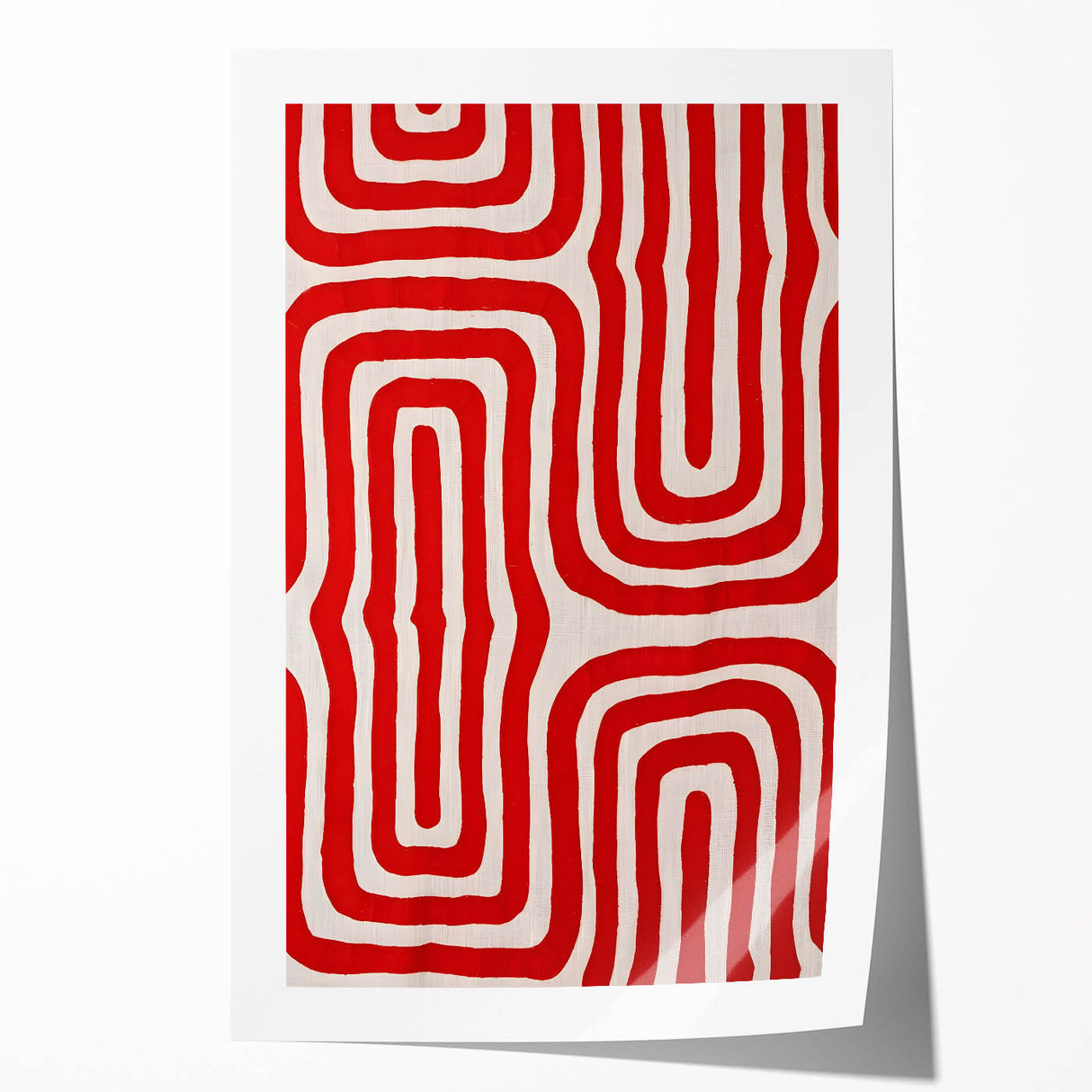 Maximalist Wall Art - Bold Red Geometric Pattern | Modern and Expressive Decor