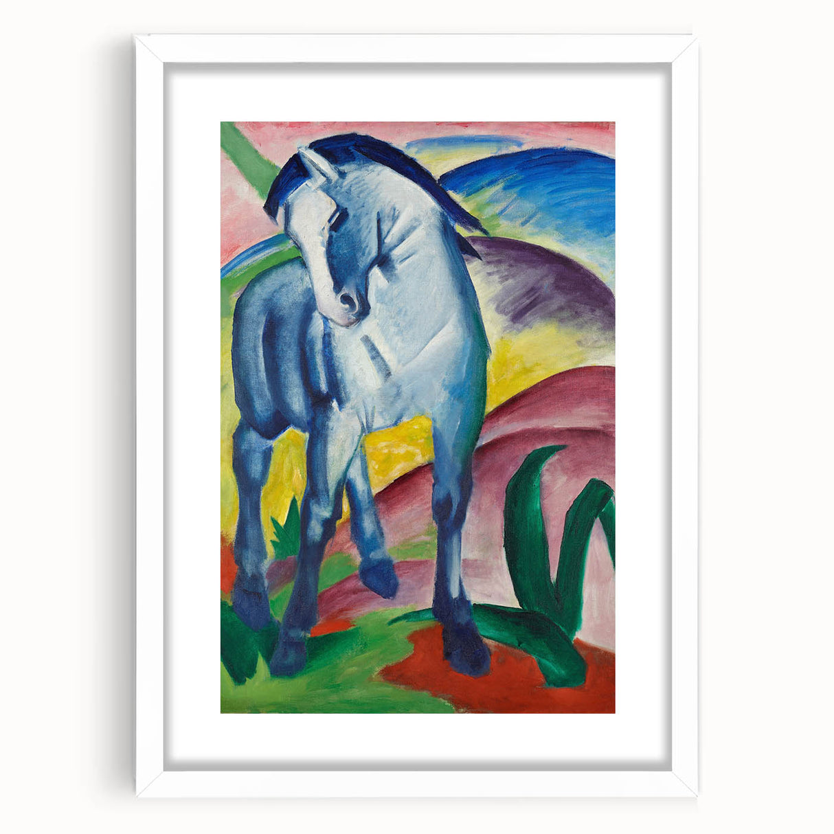 Maximalist Wall Art - Abstract Blue Horse Painting | Bold and Expressive Decor