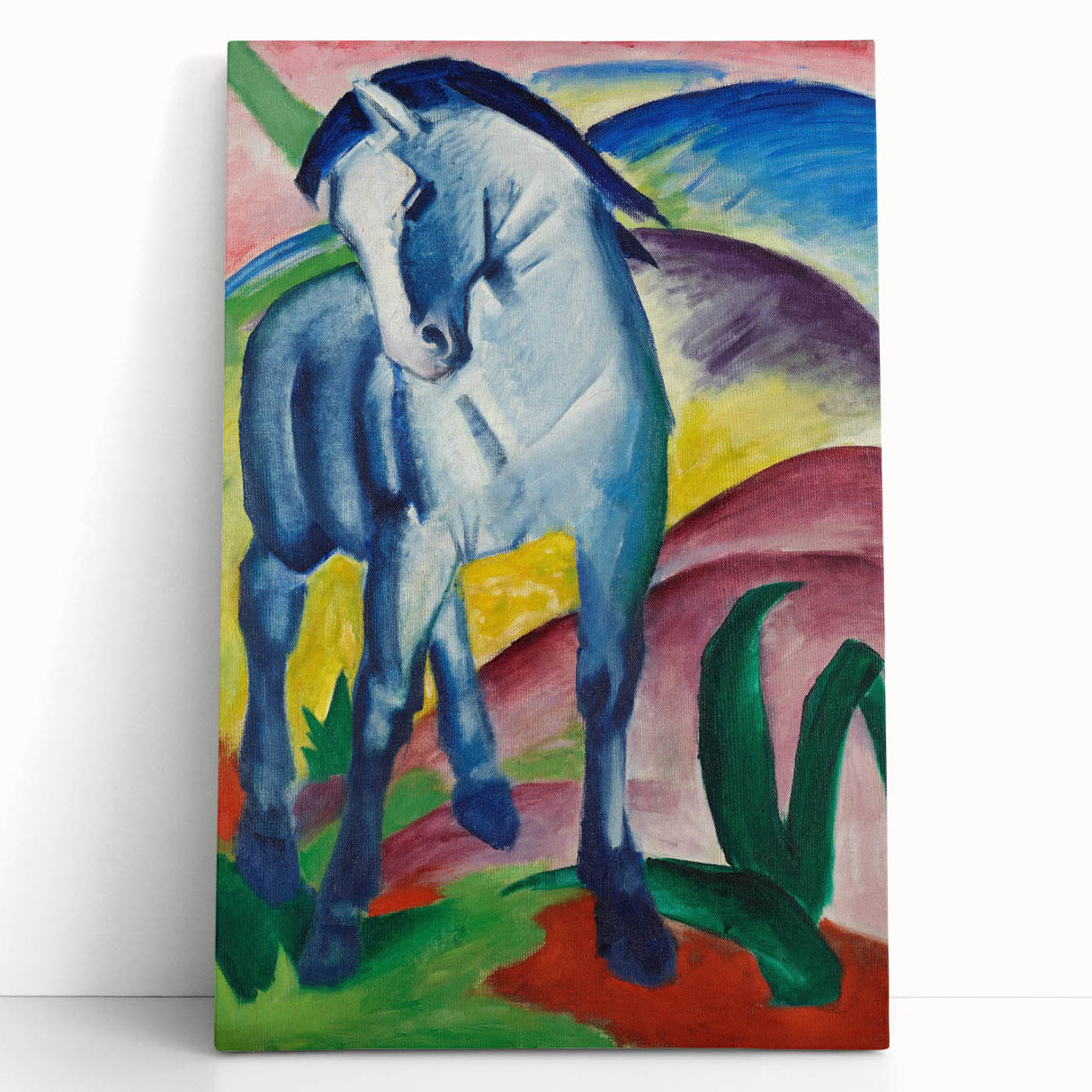 Maximalist Wall Art - Abstract Blue Horse Painting | Bold and Expressive Decor