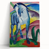 Maximalist Wall Art - Abstract Blue Horse Painting | Bold and Expressive Decor