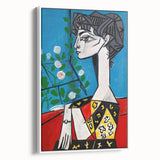 Maximalist Wall Art - Cubist Portrait with Floral Background | Bold Decor