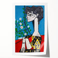 Maximalist Wall Art - Cubist Portrait with Floral Background | Bold Decor