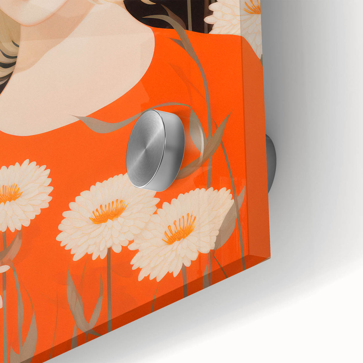 Maximalist Wall Art: Eclectic Bold Portrait with Floral Patterns
