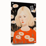 Maximalist Wall Art: Eclectic Bold Portrait with Floral Patterns
