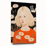 Maximalist Wall Art: Eclectic Bold Portrait with Floral Patterns