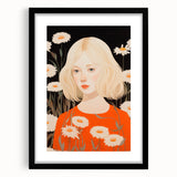 Maximalist Wall Art: Eclectic Bold Portrait with Floral Patterns