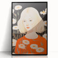 Maximalist Wall Art: Eclectic Bold Portrait with Floral Patterns