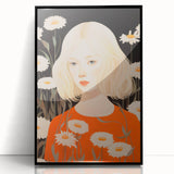 Maximalist Wall Art: Eclectic Bold Portrait with Floral Patterns