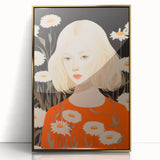 Maximalist Wall Art: Eclectic Bold Portrait with Floral Patterns