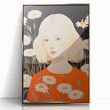 Maximalist Wall Art: Eclectic Bold Portrait with Floral Patterns