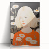 Maximalist Wall Art: Eclectic Bold Portrait with Floral Patterns