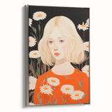Maximalist Wall Art: Eclectic Bold Portrait with Floral Patterns