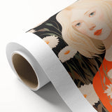 Maximalist Wall Art: Eclectic Bold Portrait with Floral Patterns