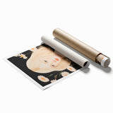 Maximalist Wall Art: Eclectic Bold Portrait with Floral Patterns