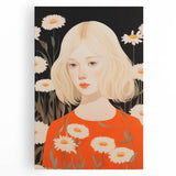 Maximalist Wall Art: Eclectic Bold Portrait with Floral Patterns