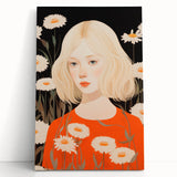 Maximalist Wall Art: Eclectic Bold Portrait with Floral Patterns