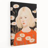Maximalist Wall Art: Eclectic Bold Portrait with Floral Patterns