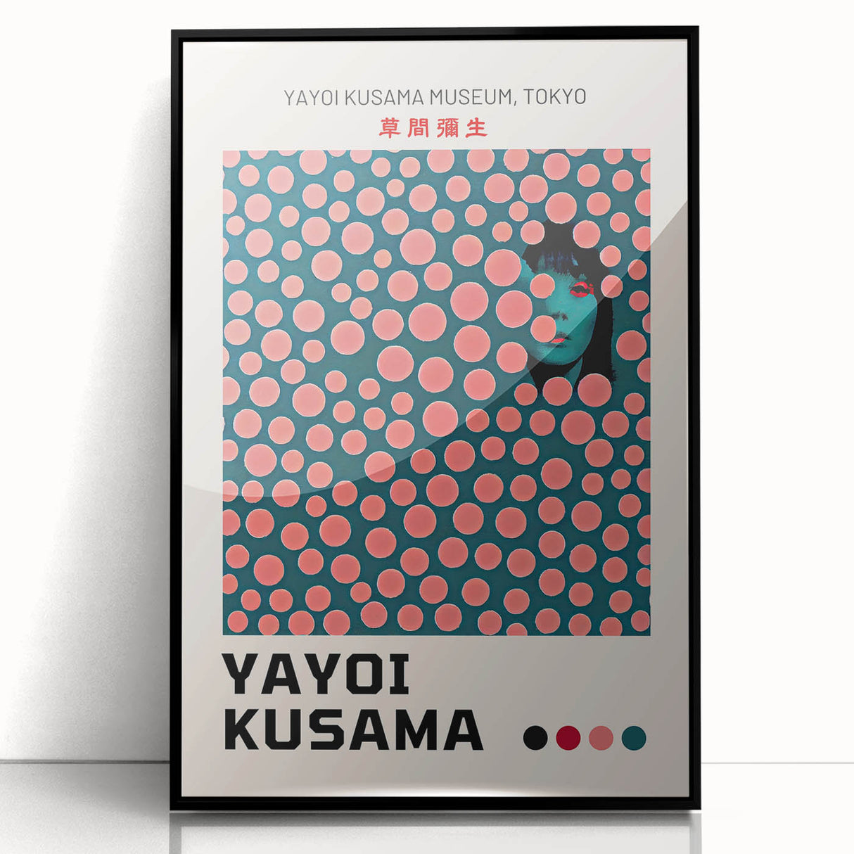 Maximalist Wall Art - Polka Dot Portrait by Yayoi Kusama | Bold Decor