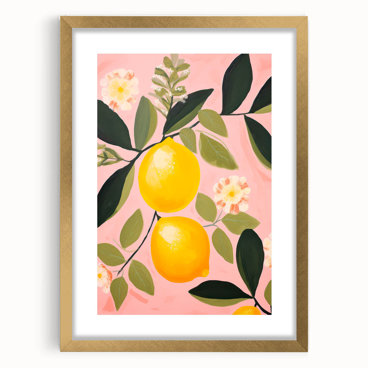 Maximalist Wall Art - Bold Lemon and Floral Design - Vibrant Decor Piece