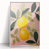 Maximalist Wall Art - Bold Lemon and Floral Design - Vibrant Decor Piece