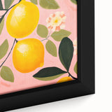 Maximalist Wall Art - Bold Lemon and Floral Design - Vibrant Decor Piece