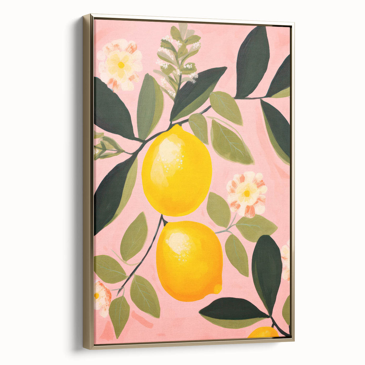 Maximalist Wall Art - Bold Lemon and Floral Design - Vibrant Decor Piece