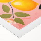 Maximalist Wall Art - Bold Lemon and Floral Design - Vibrant Decor Piece