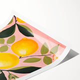 Maximalist Wall Art - Bold Lemon and Floral Design - Vibrant Decor Piece