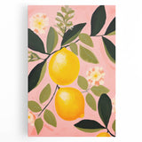 Maximalist Wall Art - Bold Lemon and Floral Design - Vibrant Decor Piece