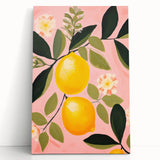 Maximalist Wall Art - Bold Lemon and Floral Design - Vibrant Decor Piece