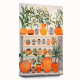 Maximalist Wall Art - Bold Eclectic Decor with Vibrant Orange and Green Pots
