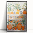 Maximalist Wall Art - Bold Eclectic Decor with Vibrant Orange and Green Pots