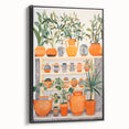Maximalist Wall Art - Bold Eclectic Decor with Vibrant Orange and Green Pots