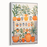 Maximalist Wall Art - Bold Eclectic Decor with Vibrant Orange and Green Pots
