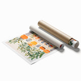 Maximalist Wall Art - Bold Eclectic Decor with Vibrant Orange and Green Pots