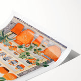 Maximalist Wall Art - Bold Eclectic Decor with Vibrant Orange and Green Pots